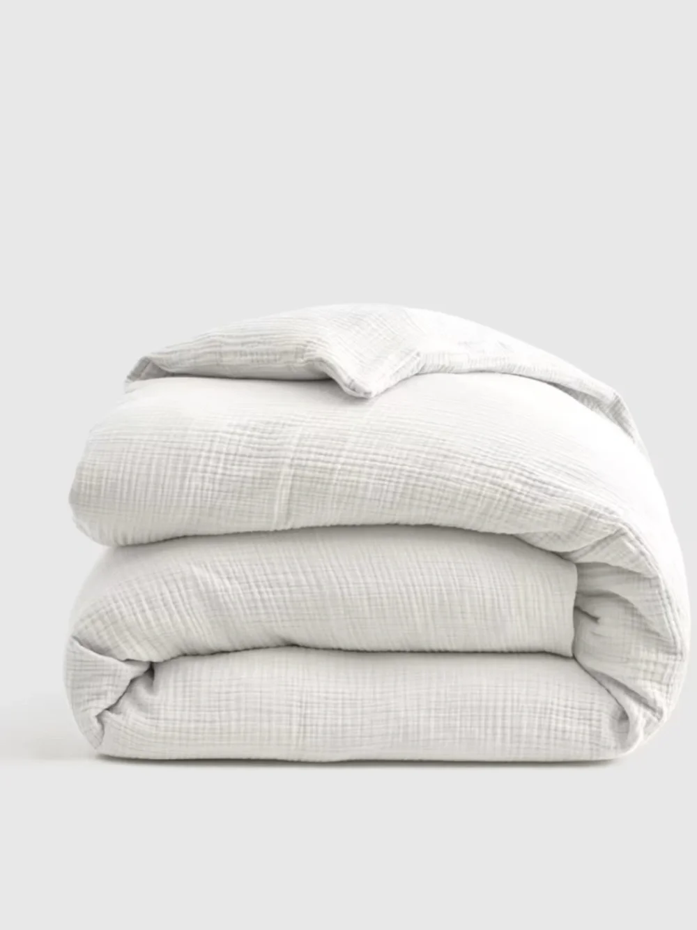 New Quince Organic Cotton Gauze Duvet Cover Set with Shams King White